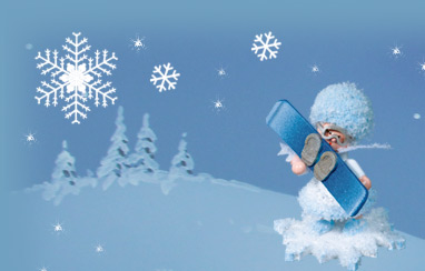Schneeflöckchen als Snowboarder 43065a Schneeflöckchen als Snowboarder 43065a