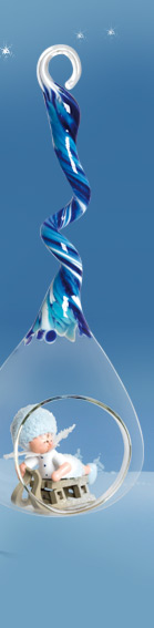 Schneeflöckchen mit Schlitten blau 43448 Schneeflöckchen mit Schlitten blau 43448